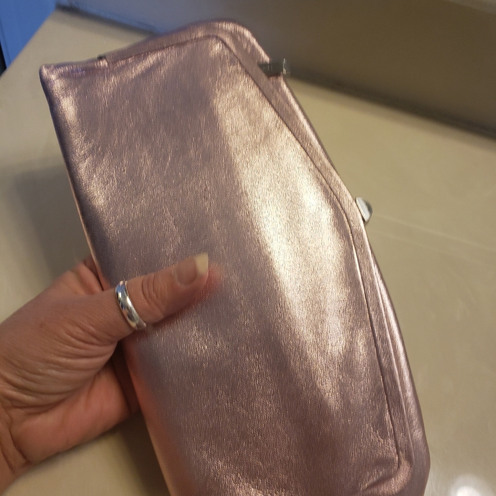 HOBO International metallic pink clutch